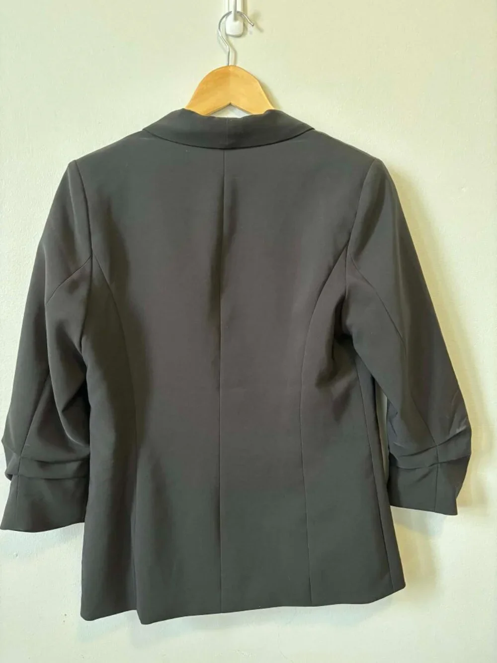 Black Rouched Sleeve Blazer - Picture 6 of 7